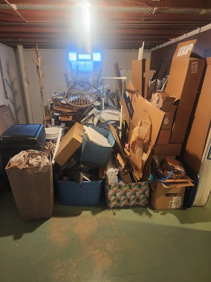 Roll-off dumpster container at job site for 20 Yard Dumpster Rental in Virginia Beach